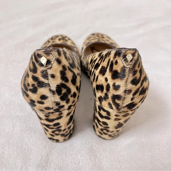 Sam Edelman Stillson Leopard Print Calf Hair Block Heel Size 8 - Picture 5 of 8